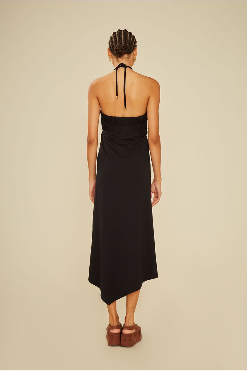Vestido Malha Recortes - Preto