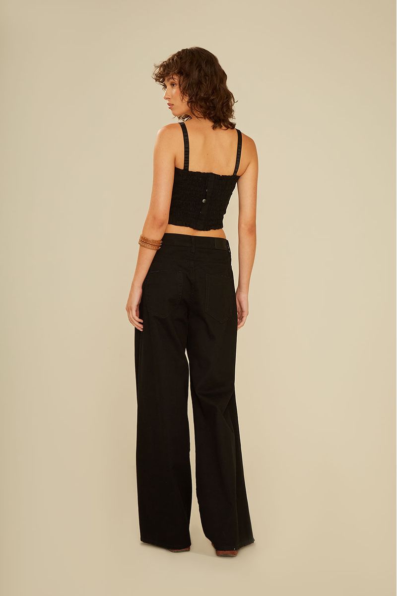 Calça Sarja Zoe Botões - Preto