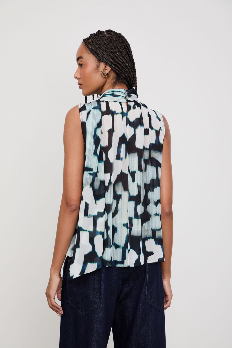 Top De Georgette Leve Gola Faixa Cubo Alegre