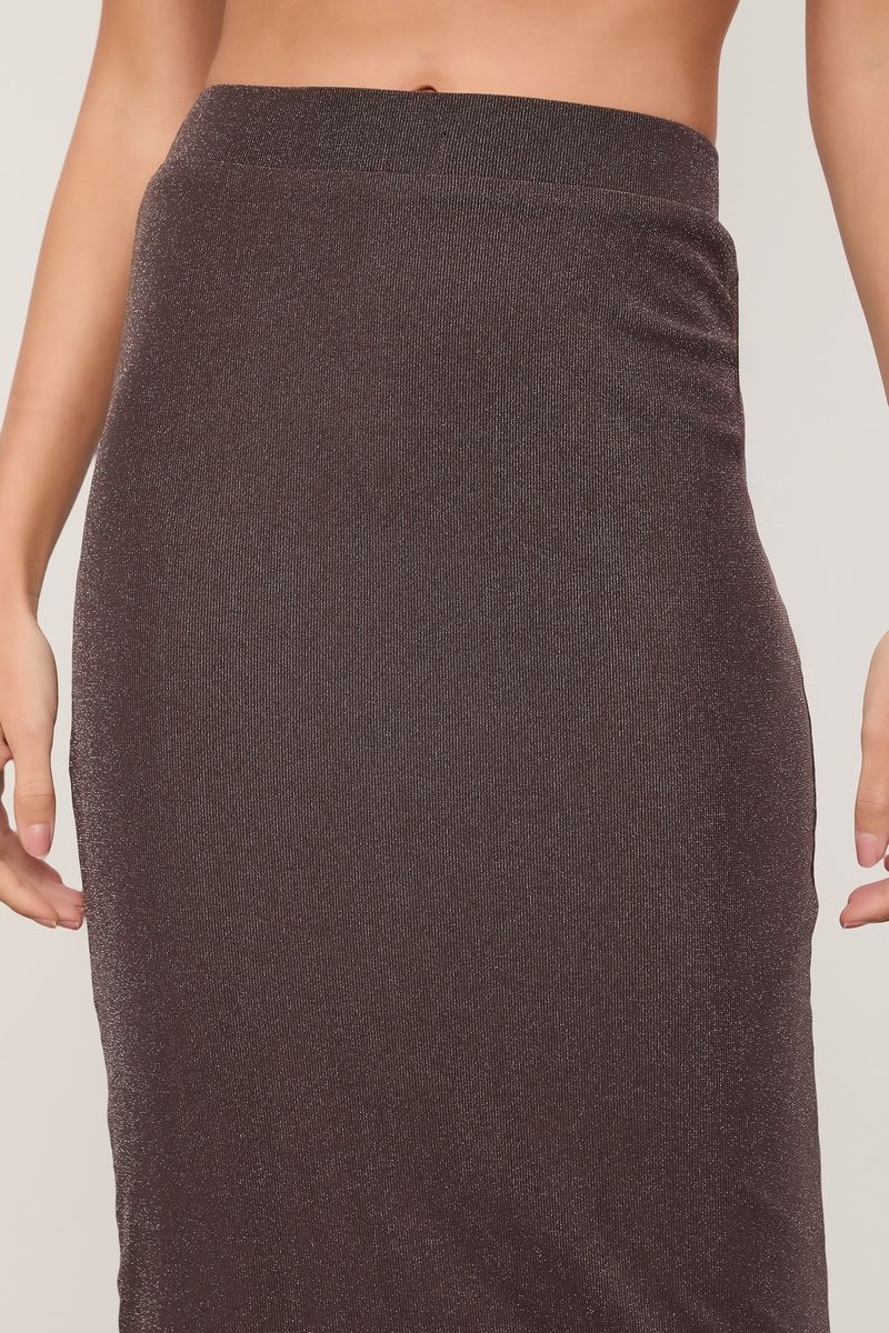 Saia De Tule Com Glitter Midi