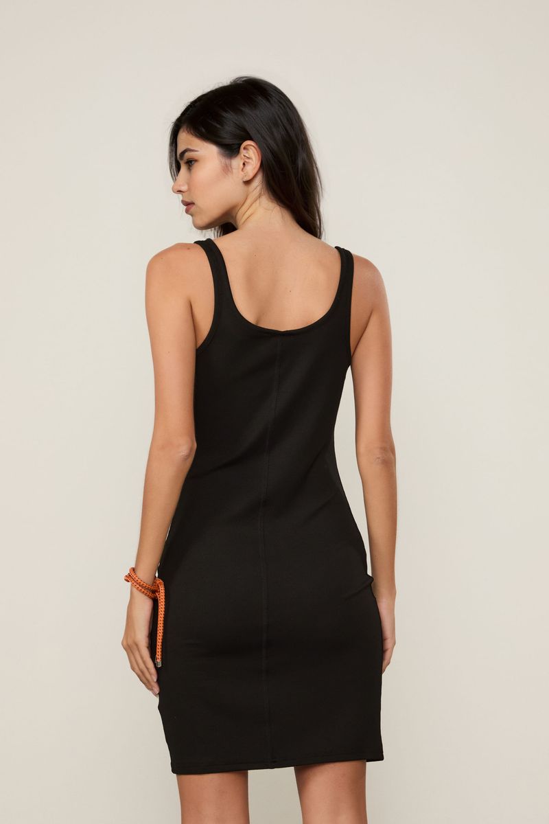 Vestido De Malha Curto Com Alcas Finas