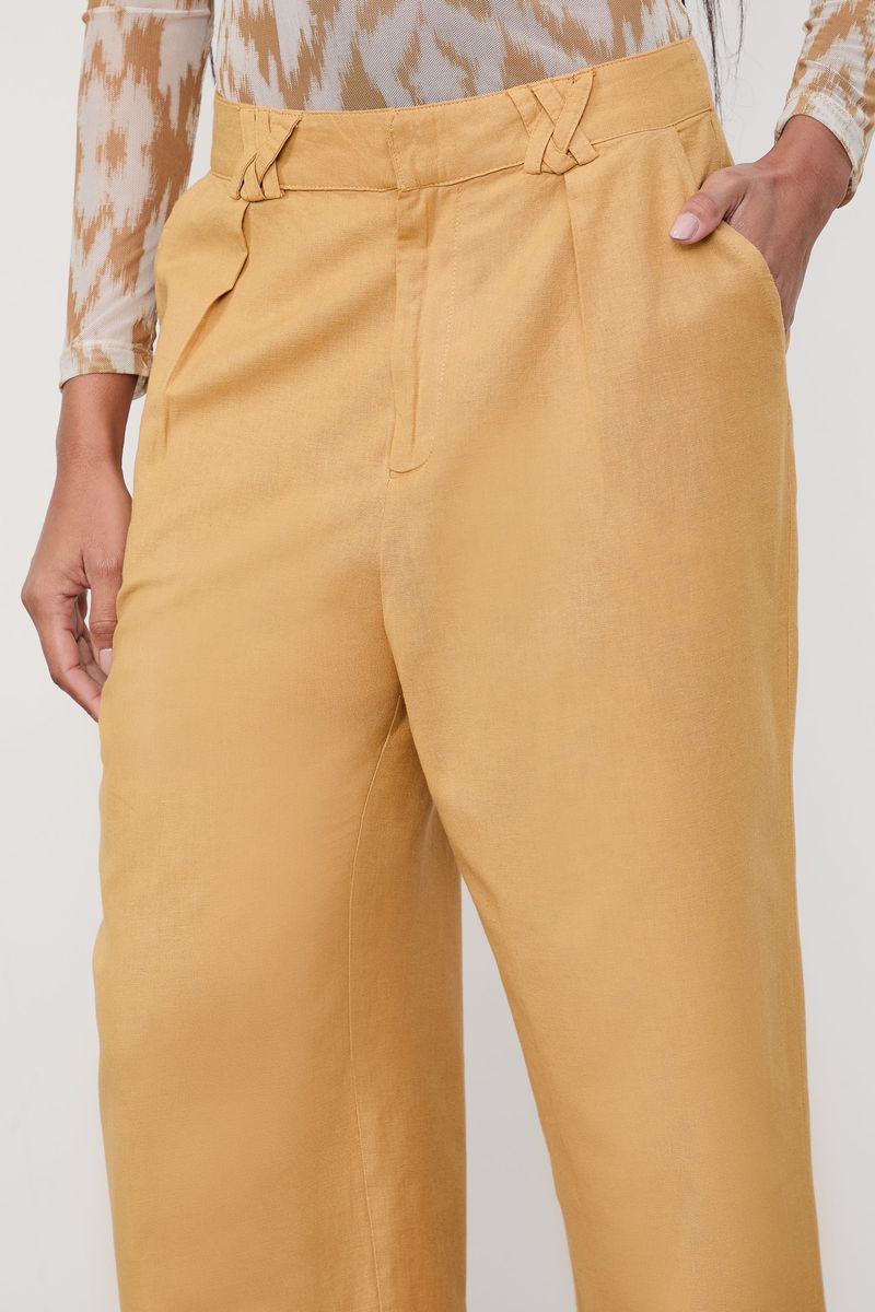 Calca Like Linen Com Pregas