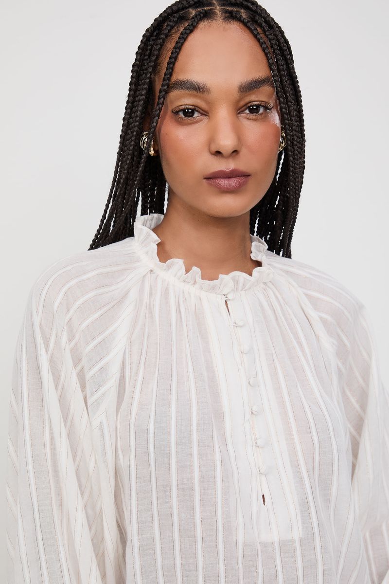 Camisa De Voil Com Lurex