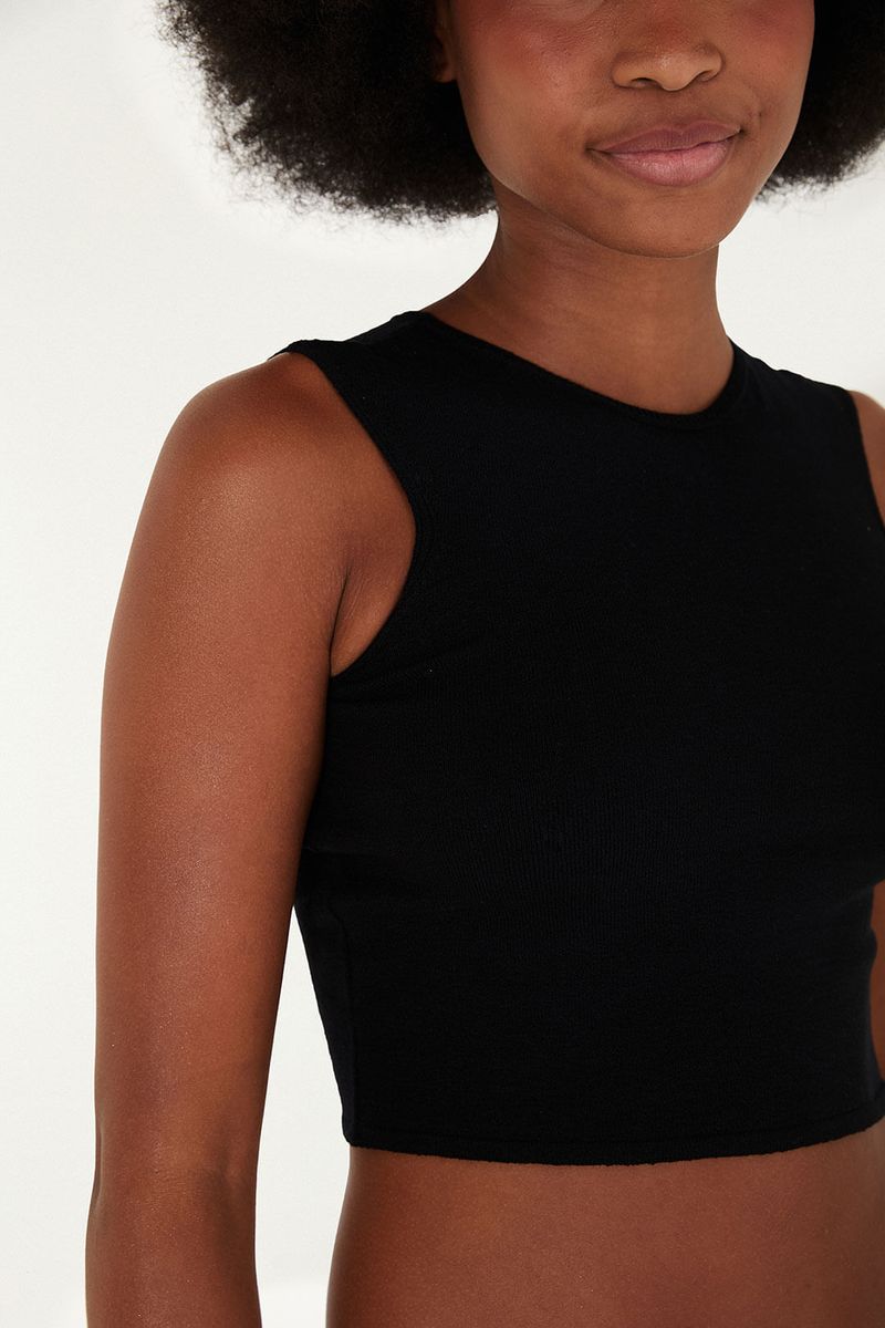Top Tricot Nadador Preto