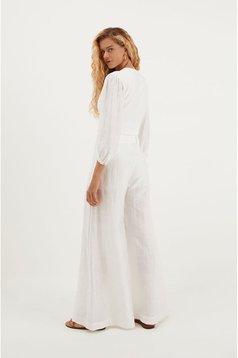 Blusa Manga Longa Lizzy Detalhe Off White