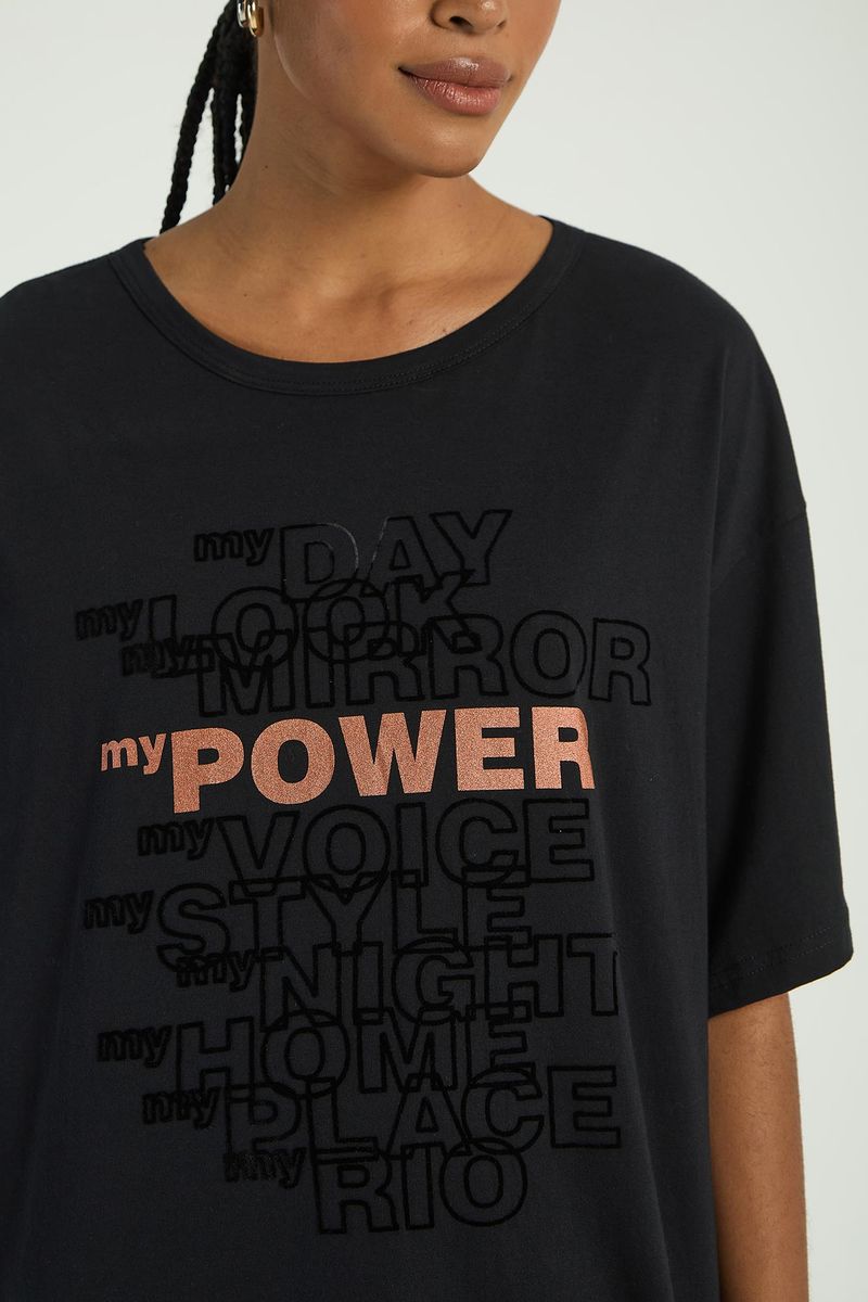 T-SHIRT SILK MY POWER - PRETO