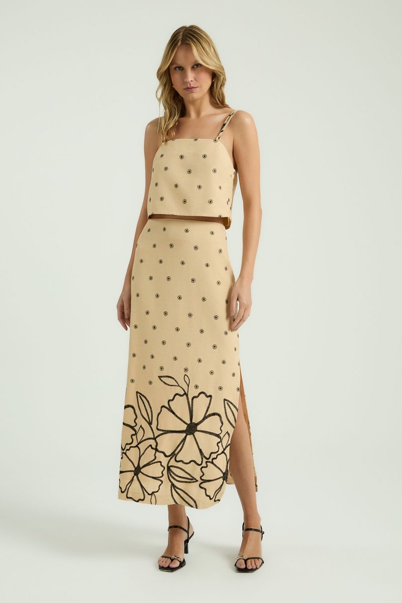 CROPPED RETO FLORZINHAS - MARFIM