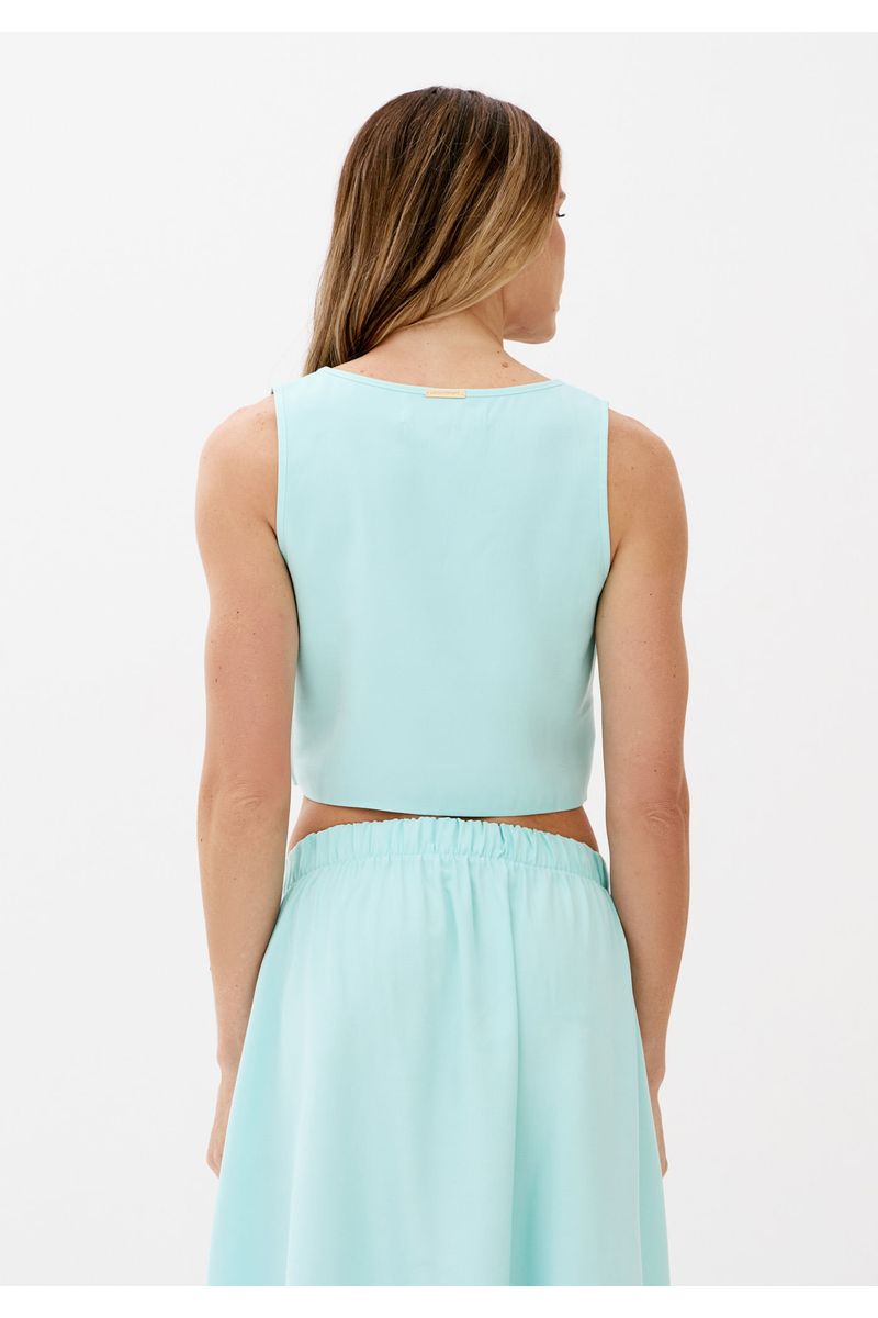 Blusa Cropped Sem Manga