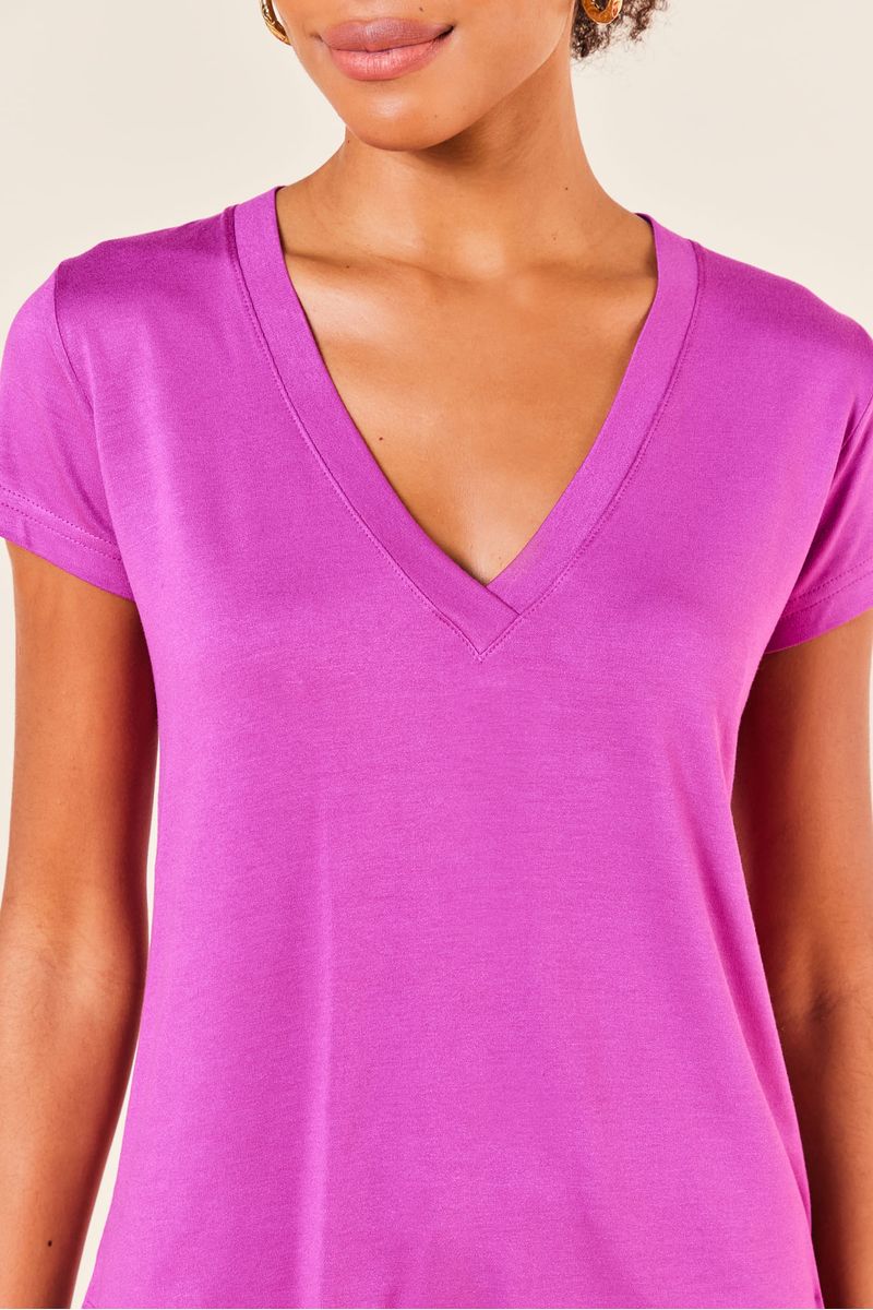 BLUSA GOLA V MALHA TRICOT -SCARLET