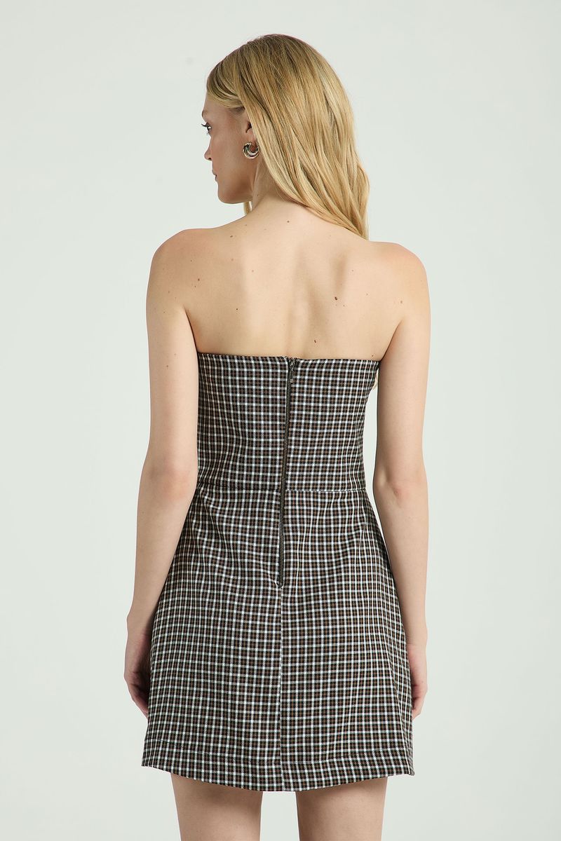 VESTIDO TQC MINI XADREZ-PRETO