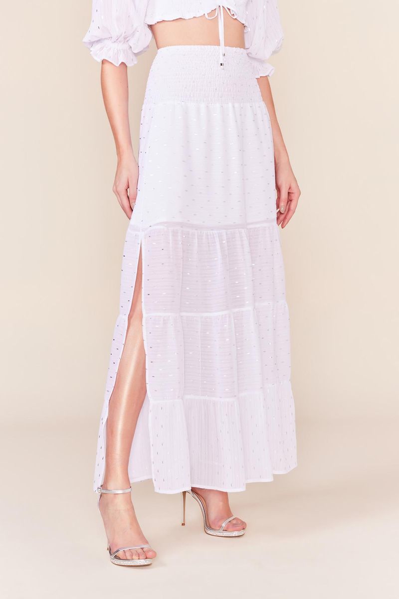 SAIA CHIFFON C/ LUREX - BRANCO