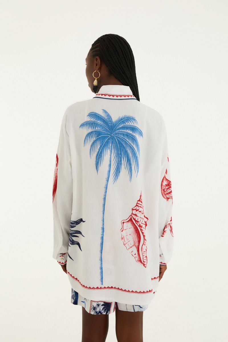 Camisa Estampada Tropical Vintage
