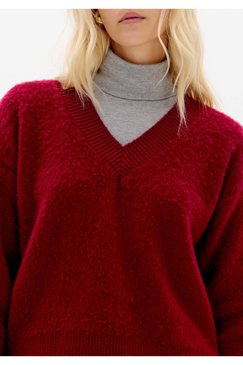 Blusa Tricô Com Decote V