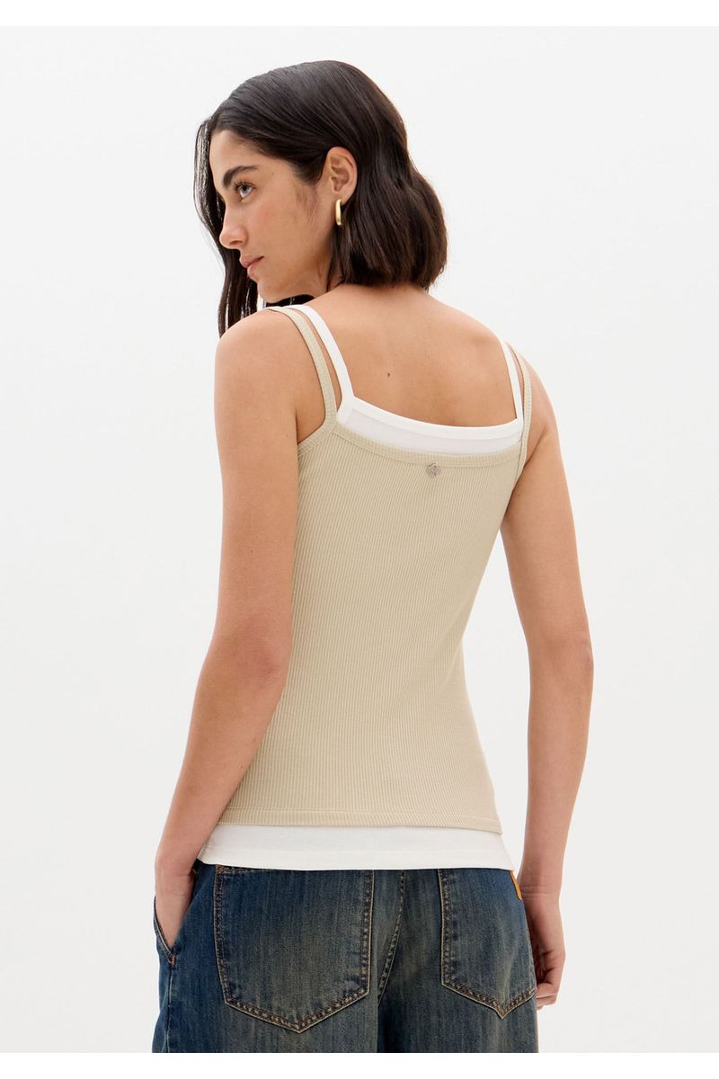 Blusa Regata De Alças Com Sobreposição