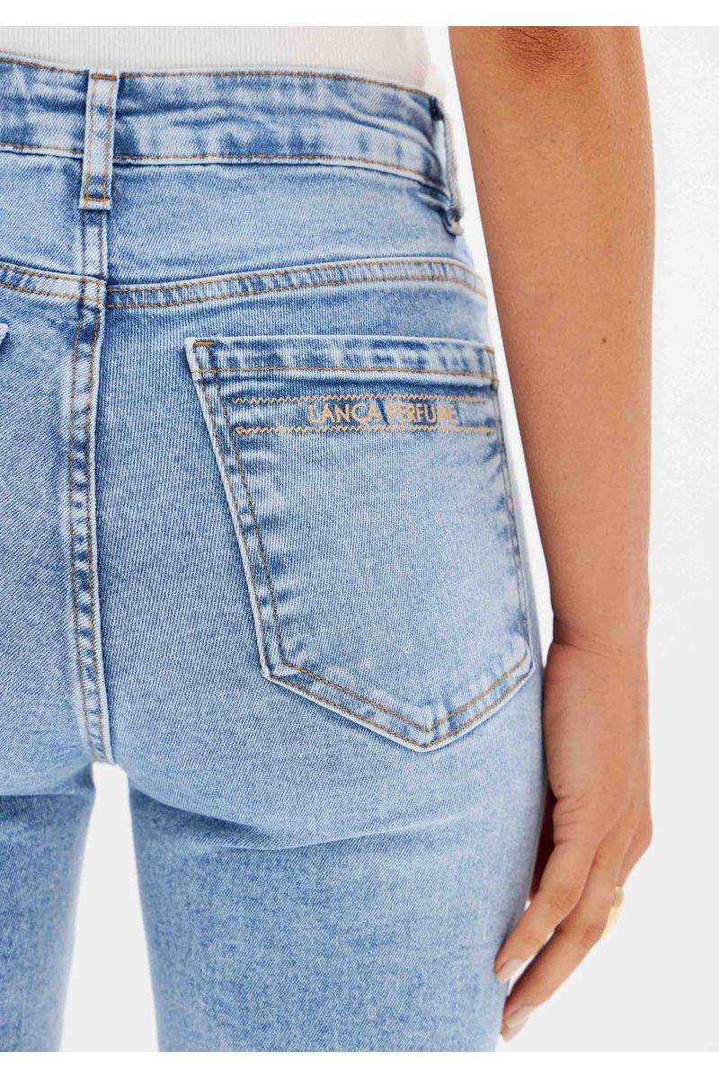 Calça Jeans Skinny Ankle Com Bolso Bordado