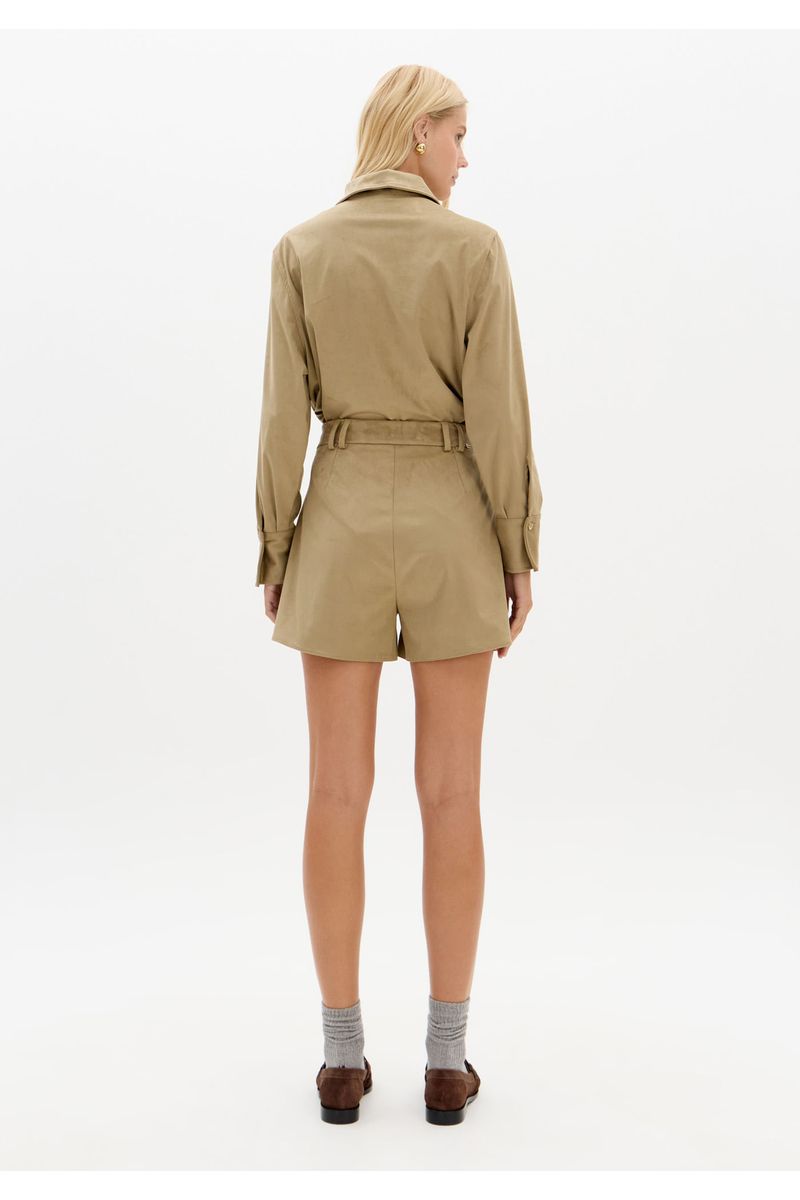 Short Cintura Alta Com Bolsos