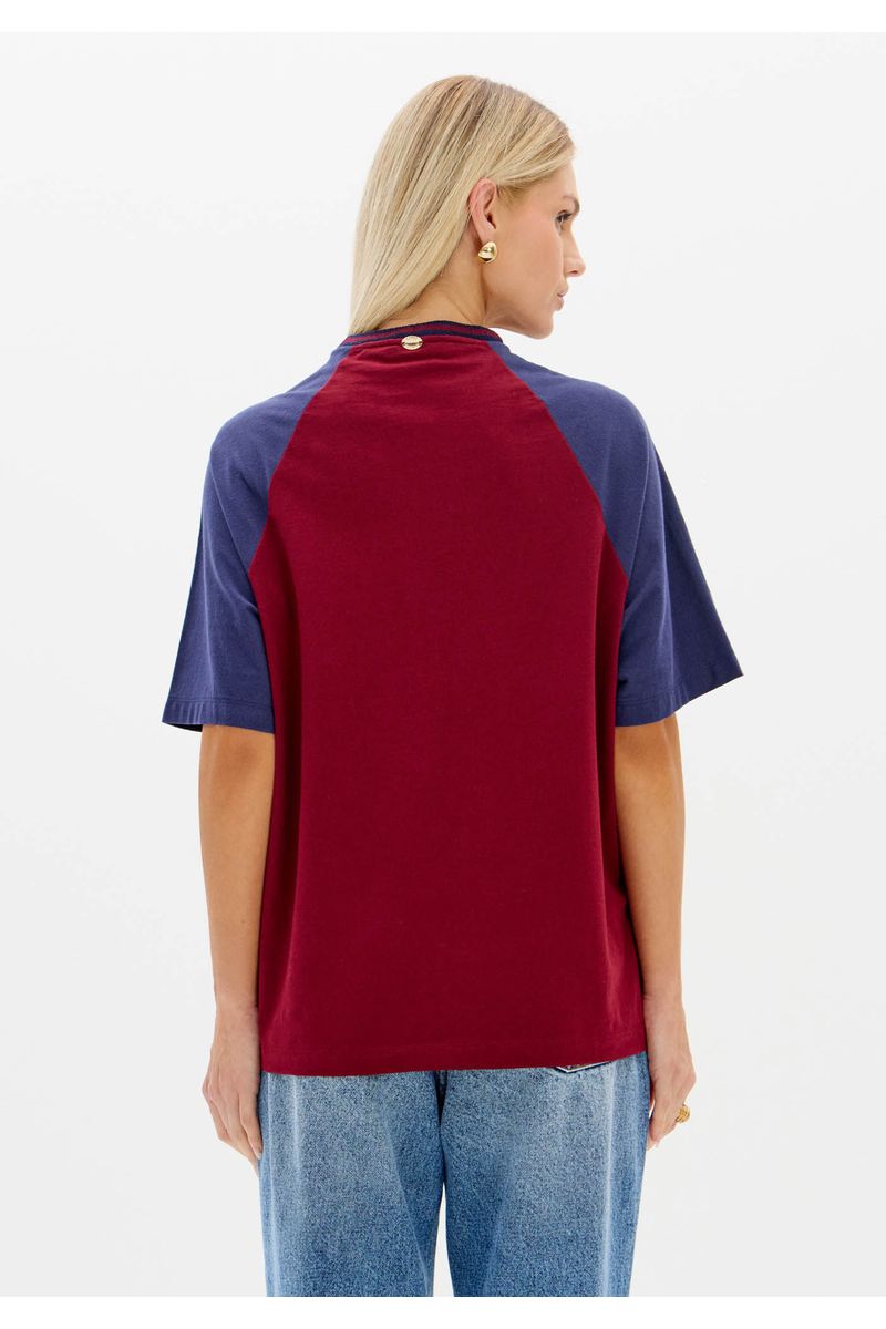 T-shirt Manga Raglan Com Estampa