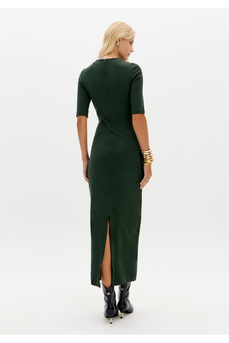 Vestido Super Midi Mangas Médias