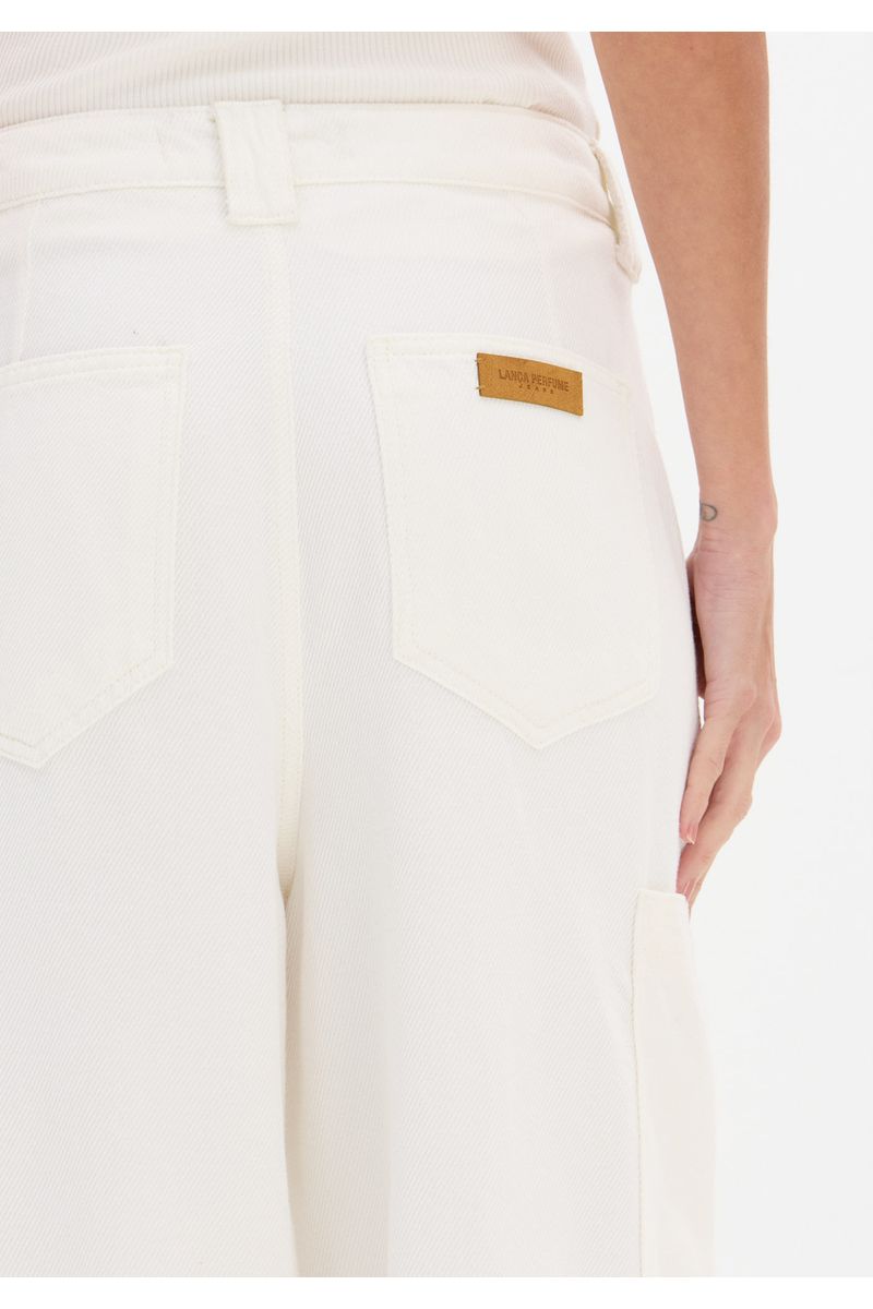Calça Sarja Relaxed Com Bolsos Cargo