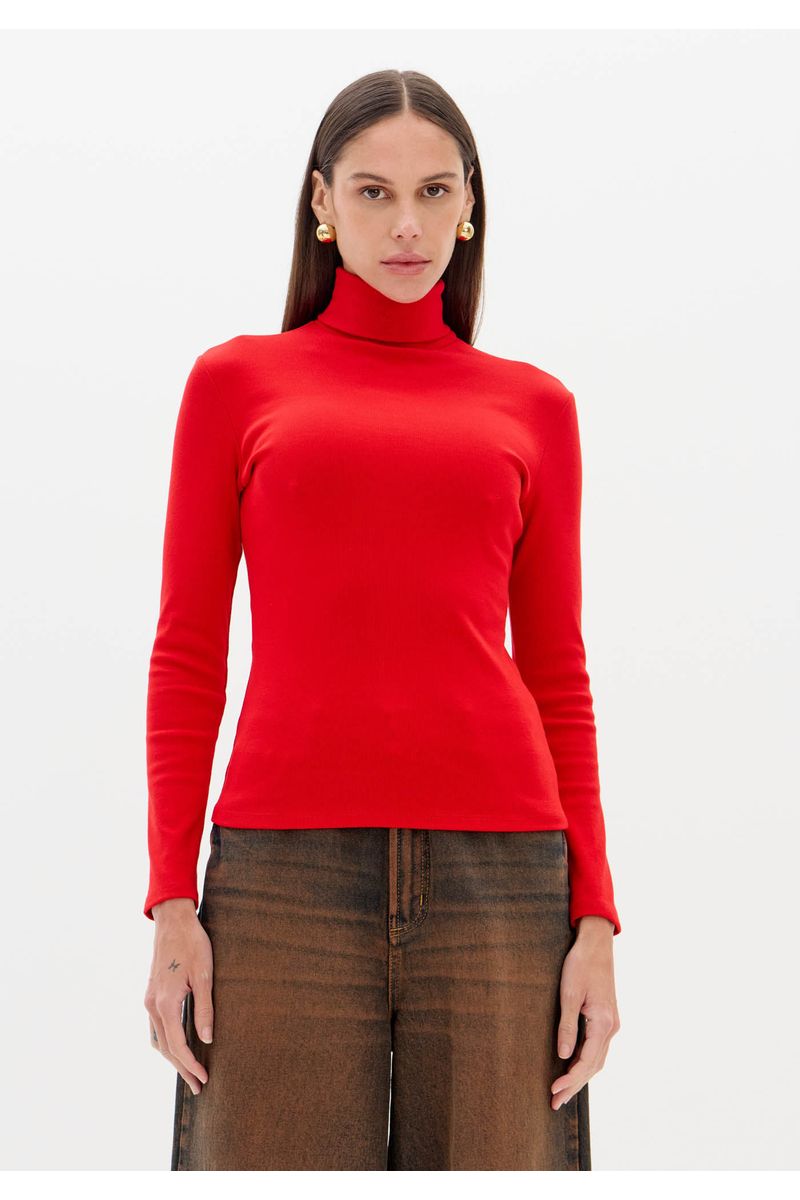 Blusa Gola Alta De Manga Longa