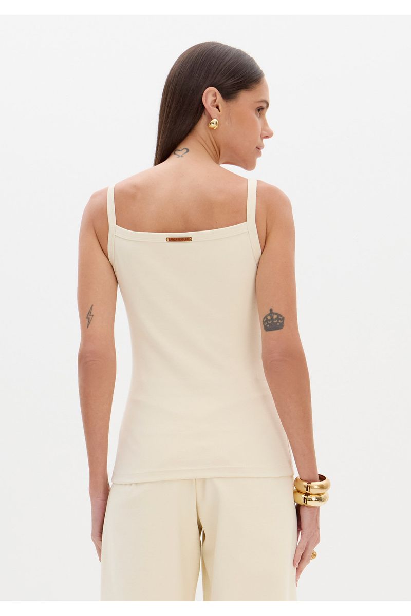 Blusa De Alças Com Decote Reto