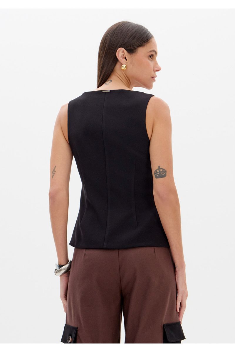 Blusa Decote Quadrado Com Zíper