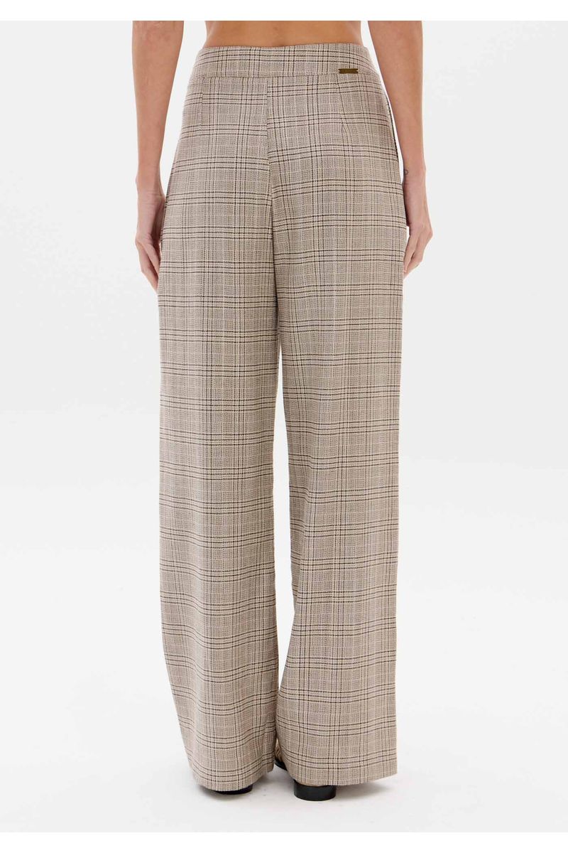 Calça Wide Leg Cintura Alta Com Linho