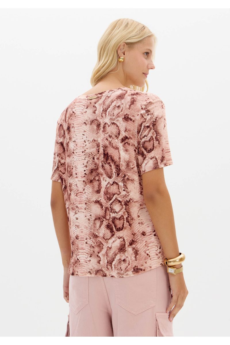 Blusa Com Decote V Estampada