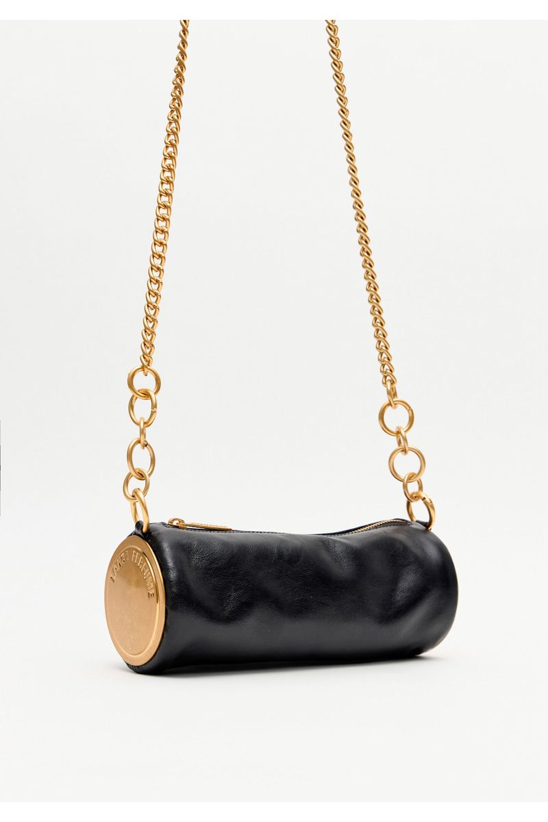 Bolsa Shoulder Couro Com Placa De Metal