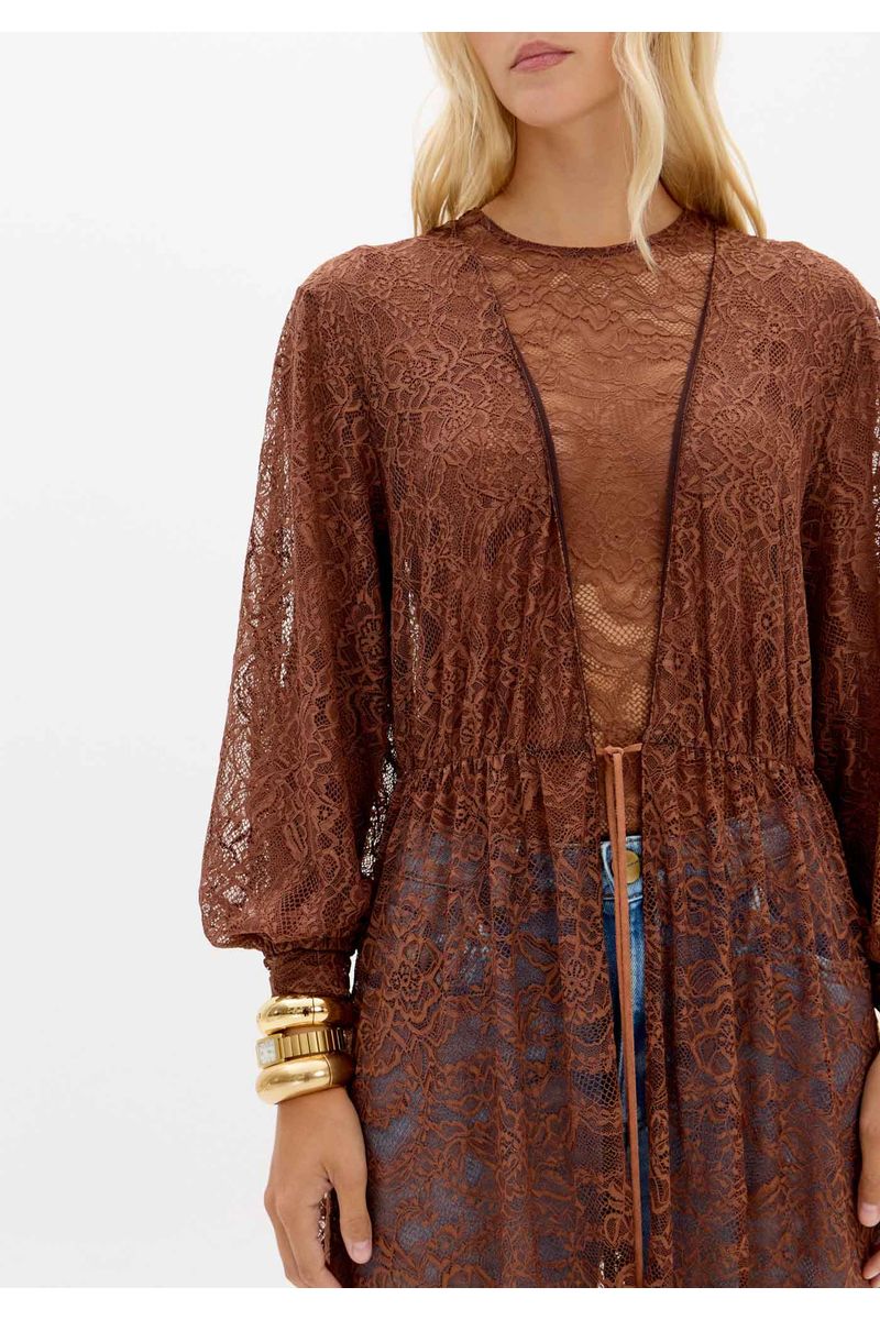 Kaftan Alongado De Renda