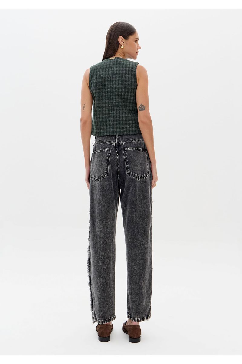 Calça Jeans Baggy Com Cintura Alta