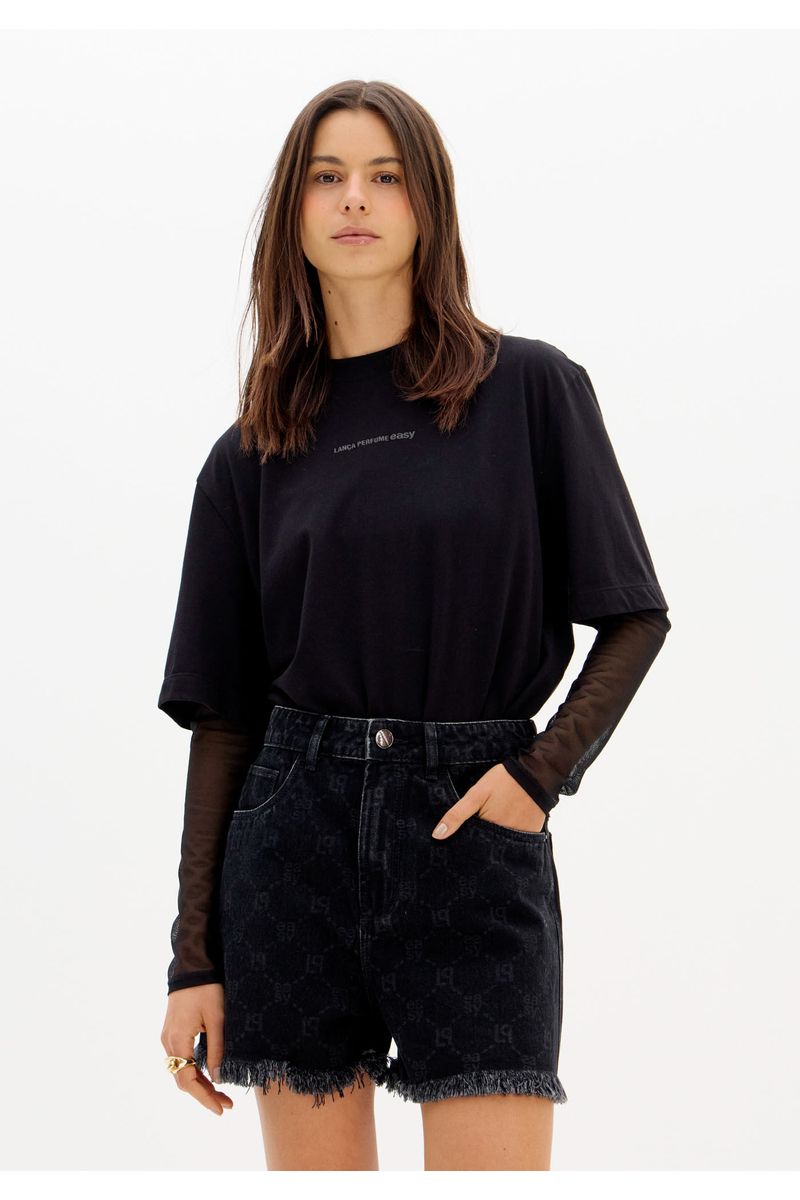 Short Jeans Mom Com Cintura Super Alta