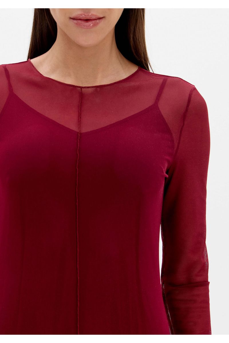 Vestido Manga Longa Em Tule