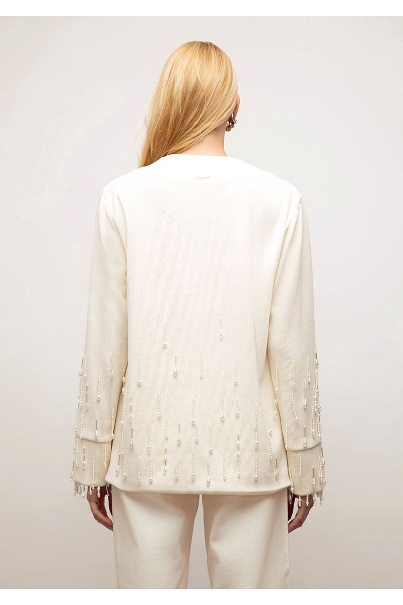 Casaco Iódice Oversized Manga Longa Alongado Off White