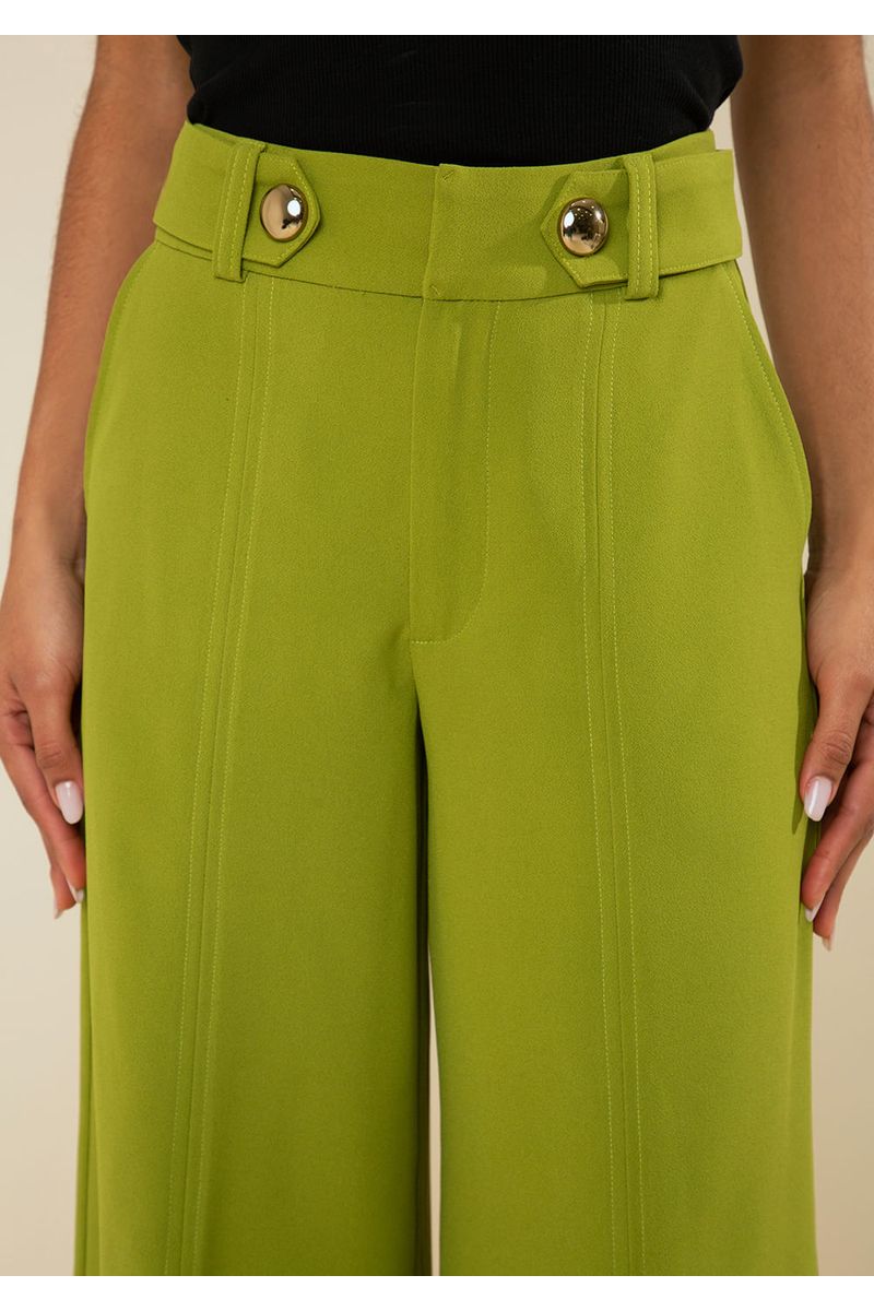 Calça Morena Rosa Pantalona Alta Verde