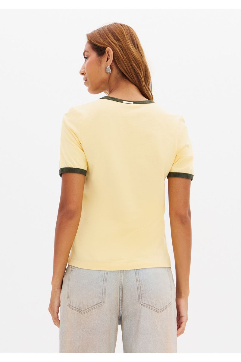 T-Shirt Baby Look Brasil Bicolor