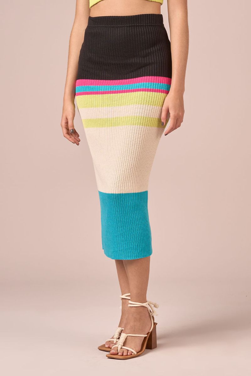 SAIA LAPIS TRICOT LISTRAS - PRETO