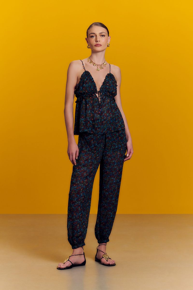 Calça De Georgette Leve Pareô