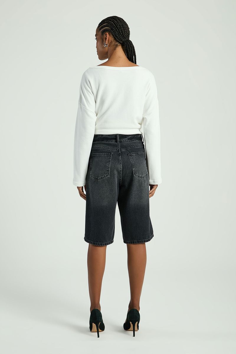 BERMUDÃO EM JEANS - BLACK JEANS