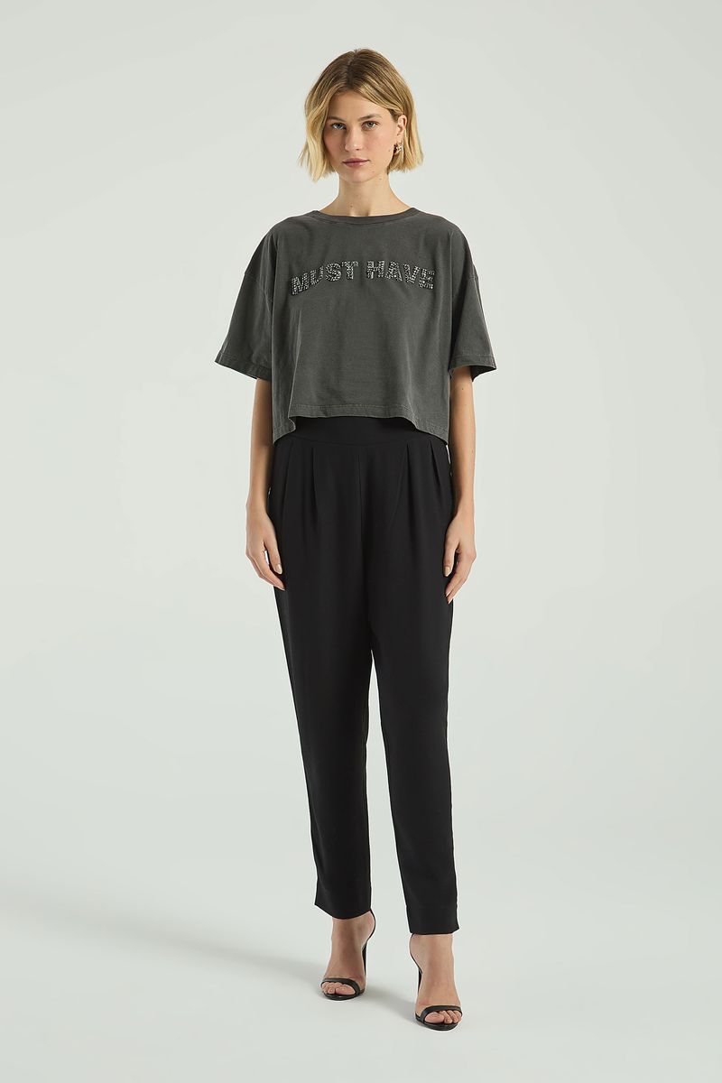 T-SHIRT SILK MUST HAVE BORDADA-PRETO