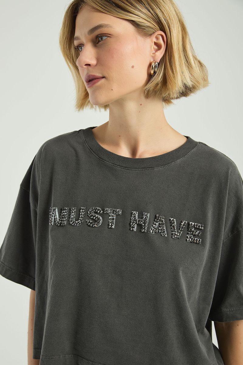T-SHIRT SILK MUST HAVE BORDADA-PRETO