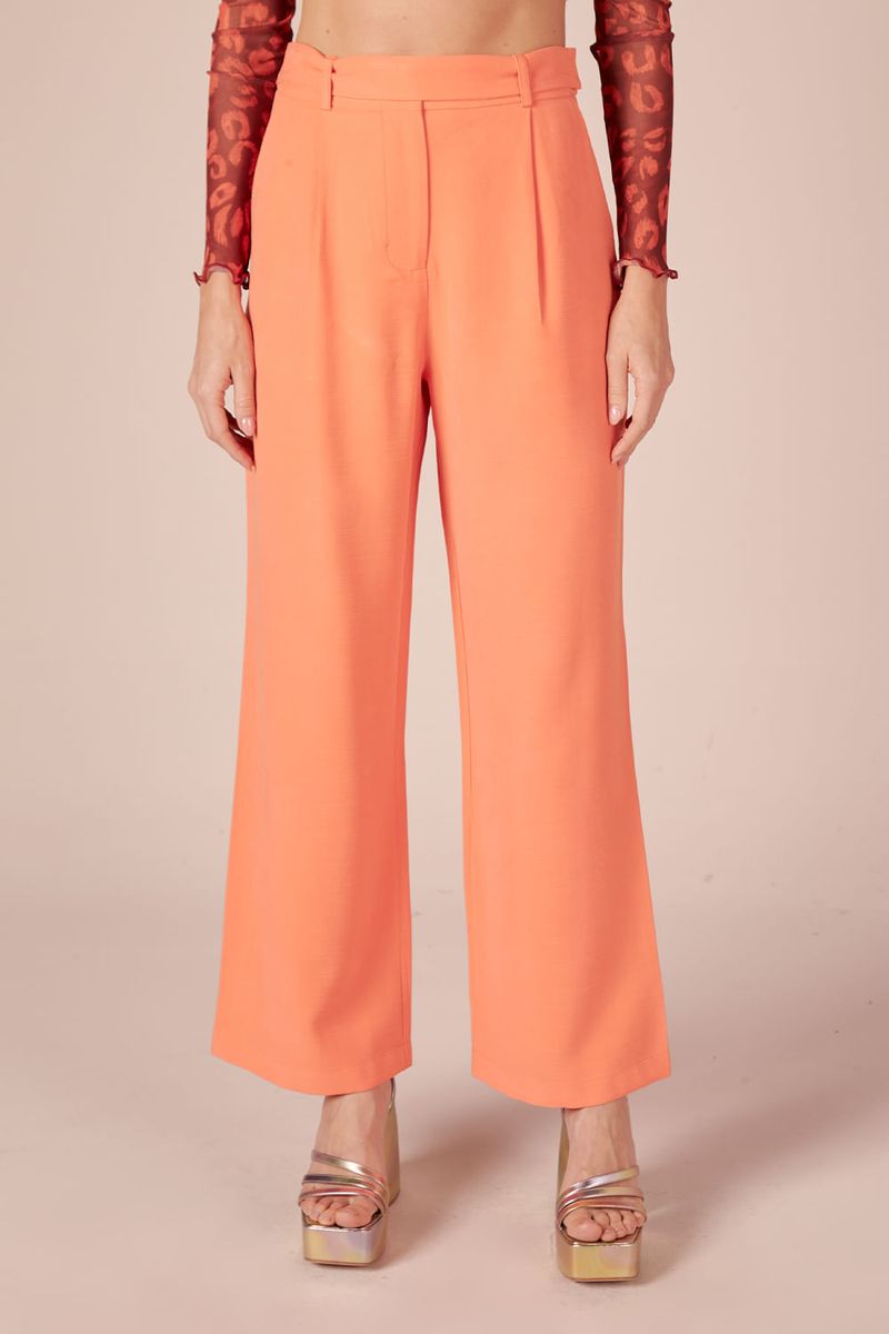 CALÇA PANTALONA BOTÃO LATERAL -TERRACOTA