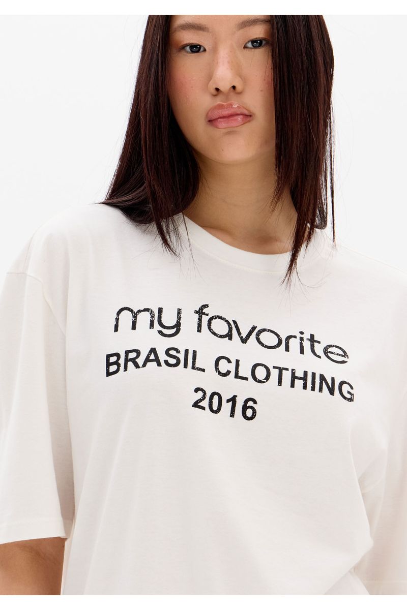 T-Shirt Oversized Alongada Com Estampa