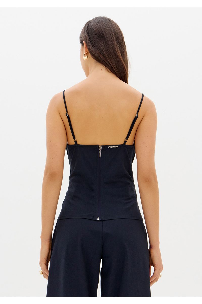 Blusa Corset Alfaiataria Ajustada De Alças
