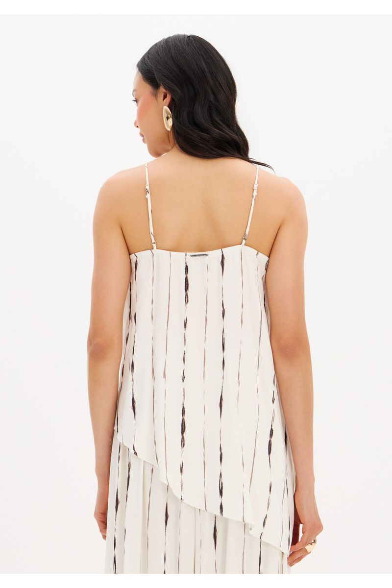 Blusa Assimétrica De Alça Estampada