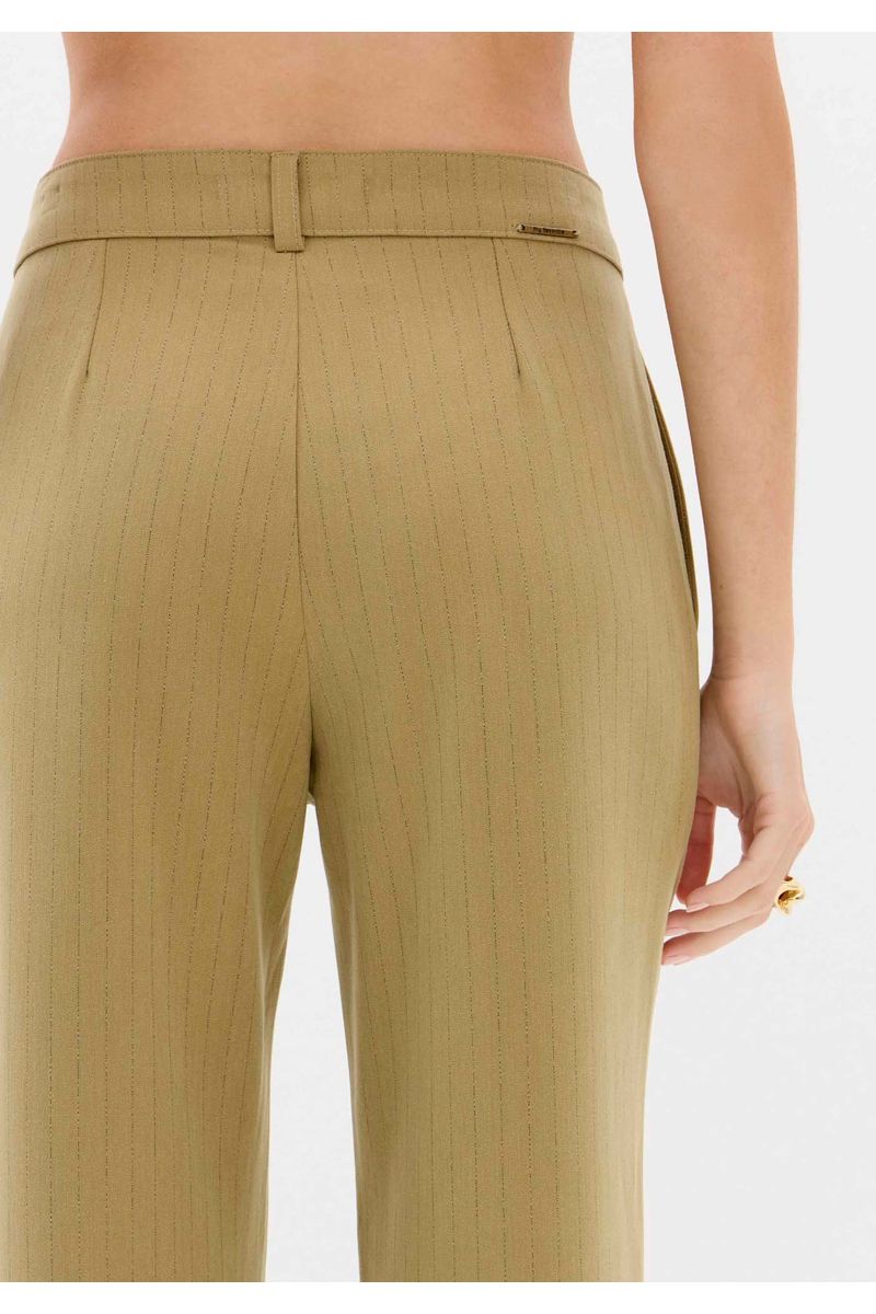 Calça Full Length Cintura Média Risca de Giz