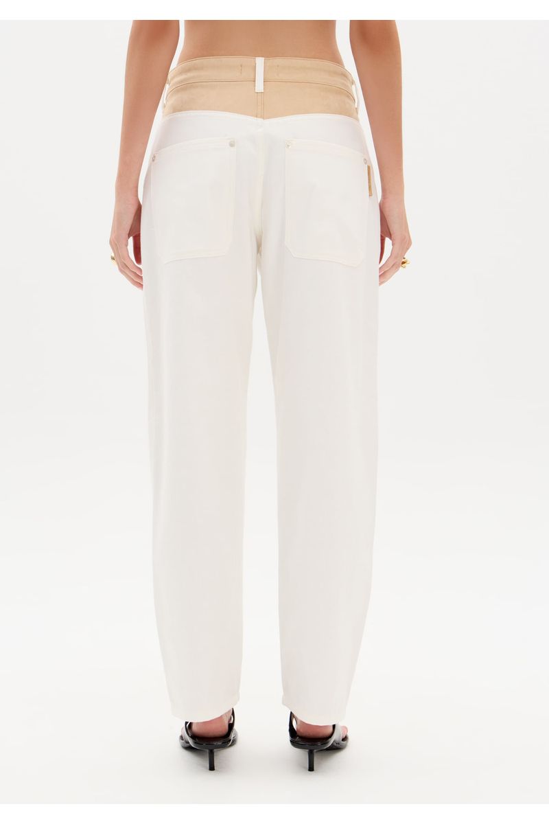 Calça Sarja Barrel Cintura Média