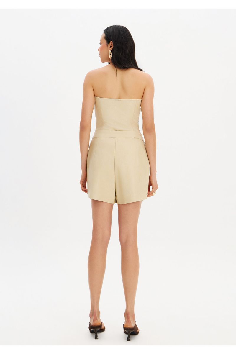 Short Saia Curto Pu Cintura Média
