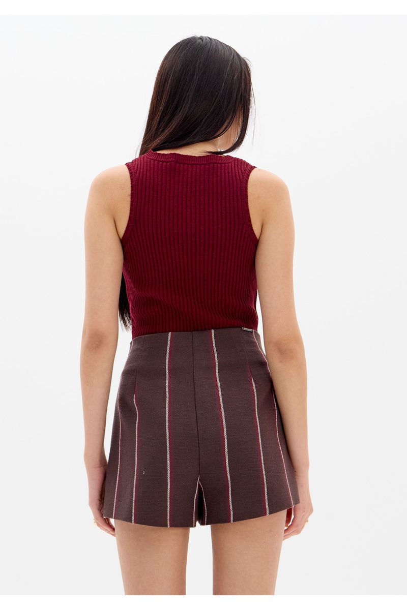 Blusa Regata Tricô Decote Em U