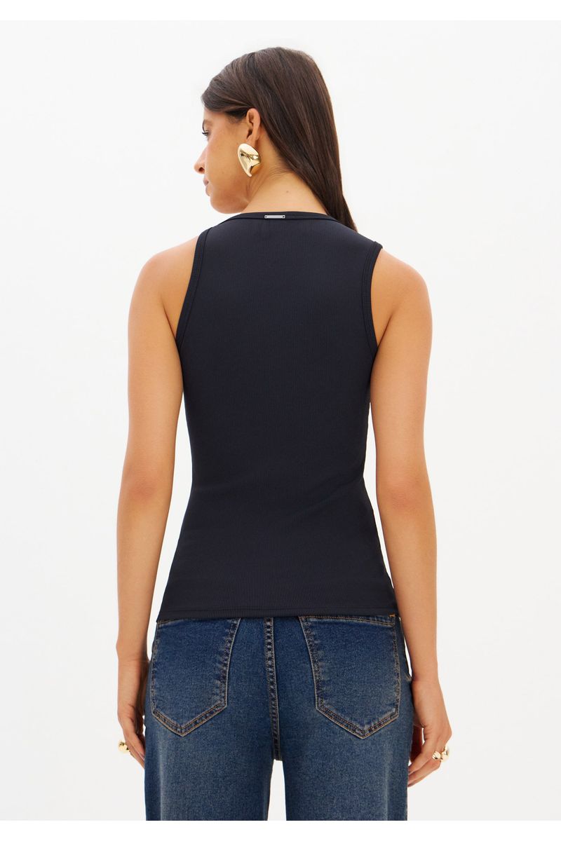 Blusa Canelada Ombro Assimétrico